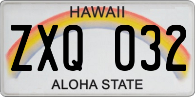 HI license plate ZXQ032