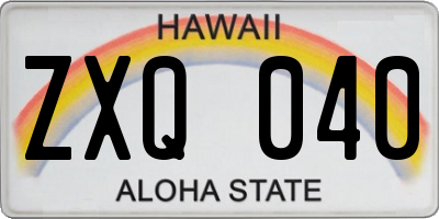 HI license plate ZXQ040