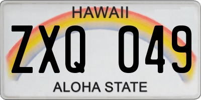 HI license plate ZXQ049
