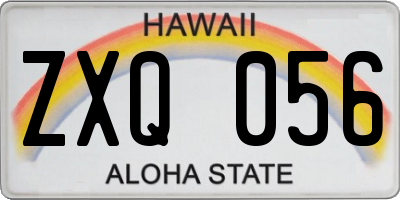 HI license plate ZXQ056