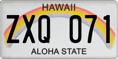 HI license plate ZXQ071