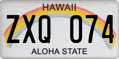HI license plate ZXQ074