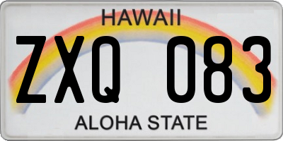 HI license plate ZXQ083