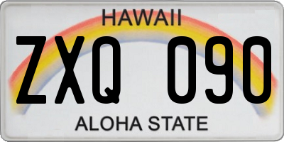 HI license plate ZXQ090