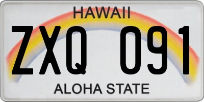 HI license plate ZXQ091