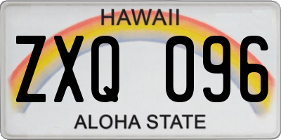 HI license plate ZXQ096