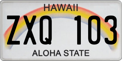 HI license plate ZXQ103
