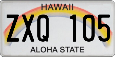 HI license plate ZXQ105