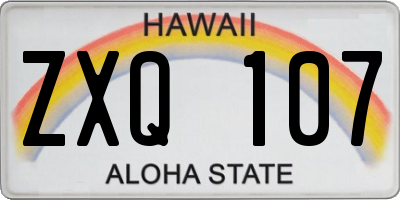 HI license plate ZXQ107