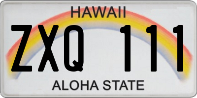 HI license plate ZXQ111