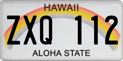 HI license plate ZXQ112