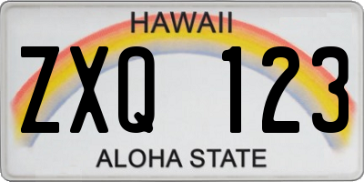 HI license plate ZXQ123