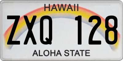 HI license plate ZXQ128
