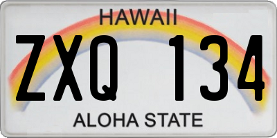 HI license plate ZXQ134