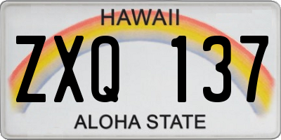 HI license plate ZXQ137