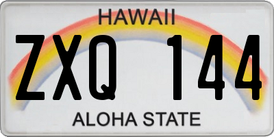 HI license plate ZXQ144