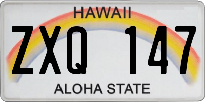 HI license plate ZXQ147