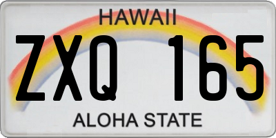 HI license plate ZXQ165