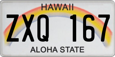 HI license plate ZXQ167