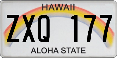 HI license plate ZXQ177