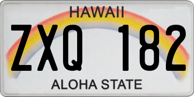 HI license plate ZXQ182