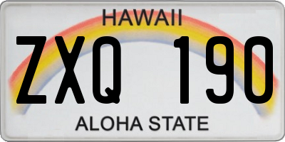 HI license plate ZXQ190