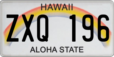 HI license plate ZXQ196