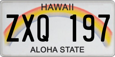 HI license plate ZXQ197