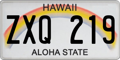 HI license plate ZXQ219