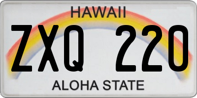 HI license plate ZXQ220