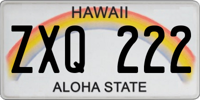 HI license plate ZXQ222
