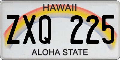 HI license plate ZXQ225