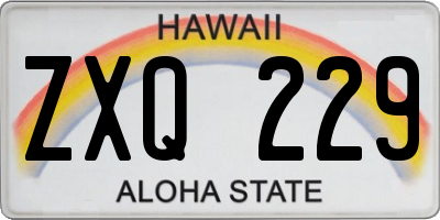 HI license plate ZXQ229