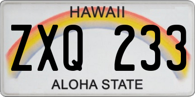 HI license plate ZXQ233
