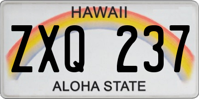 HI license plate ZXQ237