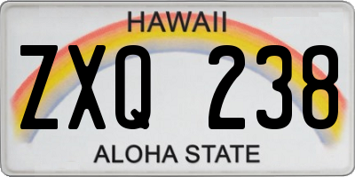 HI license plate ZXQ238