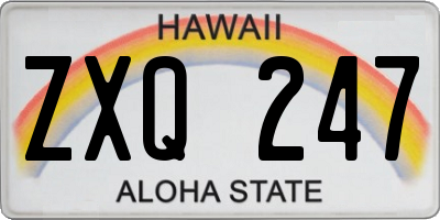 HI license plate ZXQ247