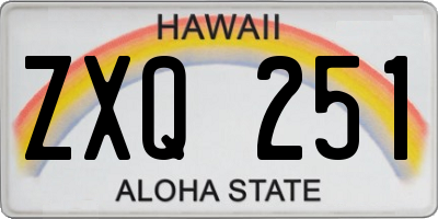 HI license plate ZXQ251