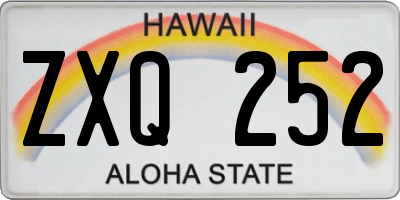 HI license plate ZXQ252