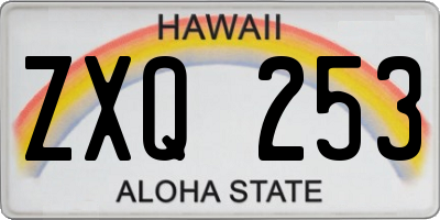 HI license plate ZXQ253