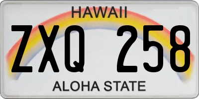 HI license plate ZXQ258