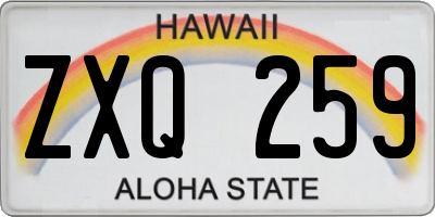 HI license plate ZXQ259