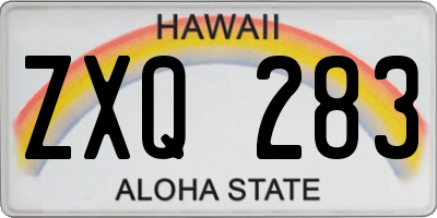 HI license plate ZXQ283