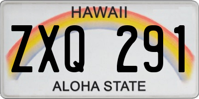 HI license plate ZXQ291