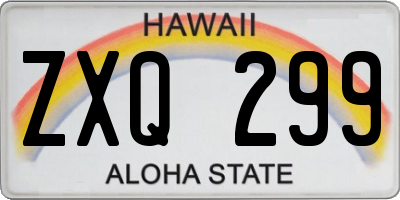 HI license plate ZXQ299