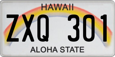HI license plate ZXQ301