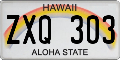 HI license plate ZXQ303