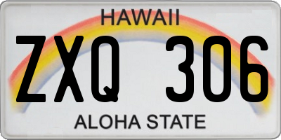 HI license plate ZXQ306