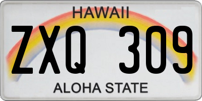 HI license plate ZXQ309
