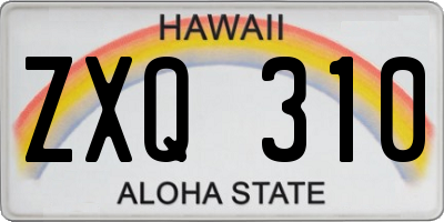 HI license plate ZXQ310